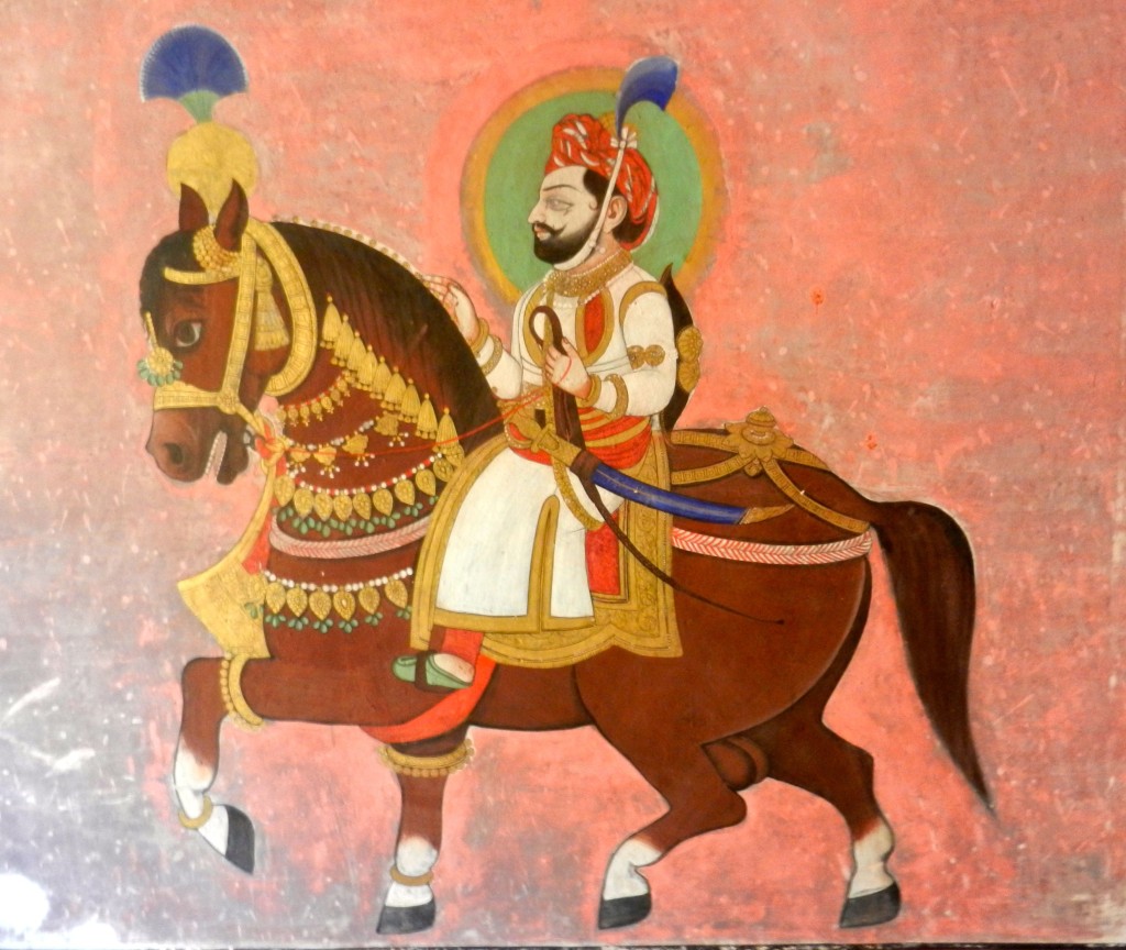 Rajput era wall painting in Juna Mahal Fort.