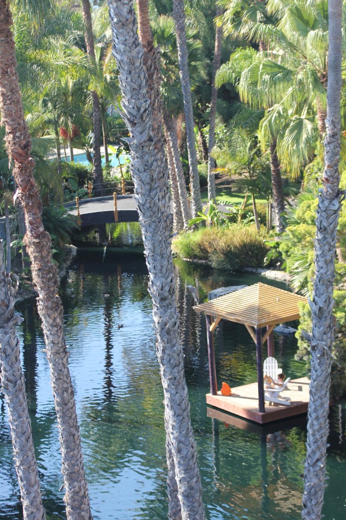 Lagoons, footbridges and private places link together across the lush, tropical 44-acre landscape at Paradise Point Resort & Spa.