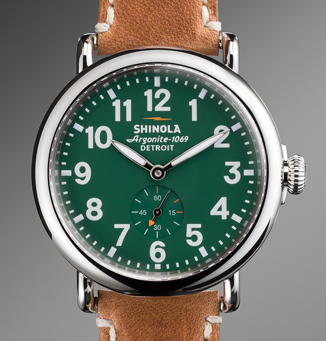 The new Shinola Runwell wristwatch, the first watch built in the United States in more than 40 years. Made in Detroit. Photo ©Robert Bundy