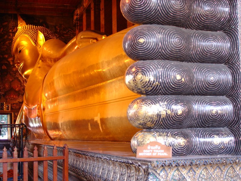 A reclining Buddha at Wat Pho.