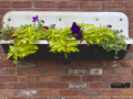 A flowerbed overflows from an old kitchen sink decorating the side of a building in Corktown neighborhood of Detroit. Photo ©Robert Bundy